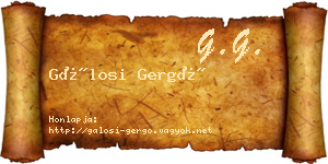 Gálosi Gergő névjegykártya